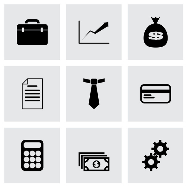 Vector black business icon set - Vector, afbeelding