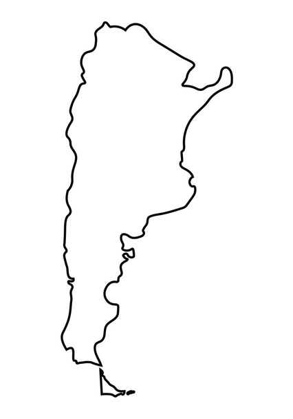 Abstarct μαύρο περίγραμμα του χάρτη Αργεντινή - Διάνυσμα, εικόνα