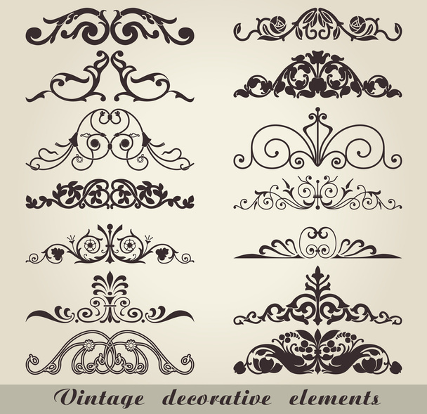 Elementos decorativos vintage
 - Vetor, Imagem