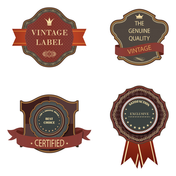 Set of vintage luxury retro labels templates. - Vektor, kép