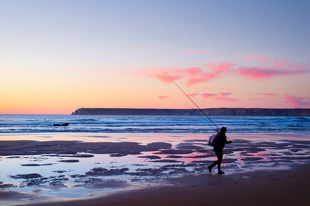 Portugál halász a naplemente - Fotó, kép
