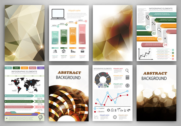 Vector infographic icons and brown backgrounds  - Vector, Image