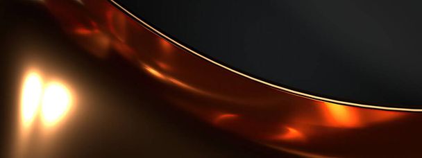 Фон бронзового металу Елегантне і сучасне 3D рендерингове зображення, яке дає вплив на сучасне мистецтво з розкішними кривими Безьє. Високоякісна 3d ілюстрація - Фото, зображення