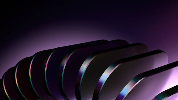 Imagen de renderizado 3D elegante y moderna fondo de tablero de dibujo en forma de abanico púrpura rainbowhigh Resolución Imagen de renderizado 3D - Foto, Imagen