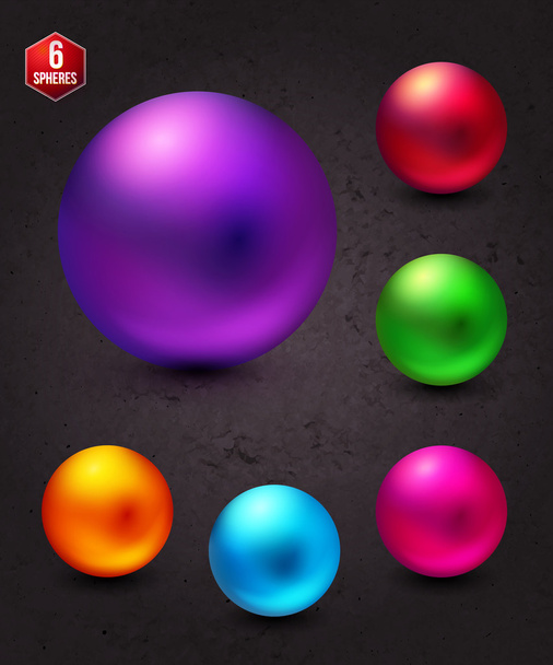 Attractive Shiny Colorful Spheres on Abstract Gray - Вектор,изображение