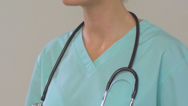 Female doctor with stethoscope - Кадри, відео