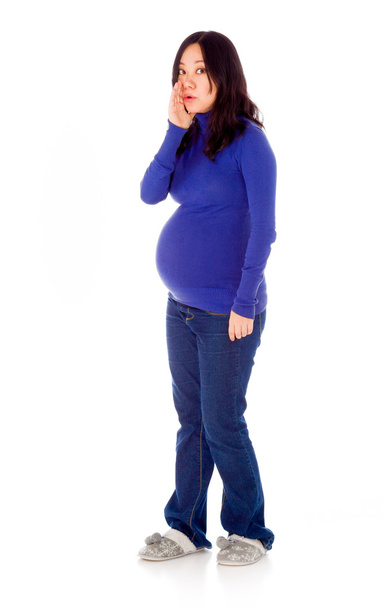 Kobieta w ciąży krzycząc - Zdjęcie, obraz