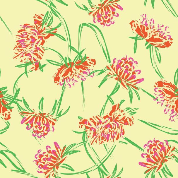 Pastelli Botanical Floral design senza cuciture per tessuti moda, grafica, sfondi e artigianato - Vettoriali, immagini