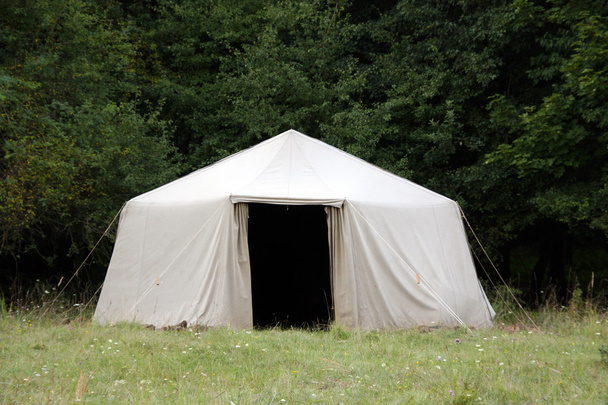 Tent in een veld - Foto, afbeelding