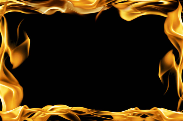 fuoco sfondo fiamme ardente cornice su uno sfondo nero - Foto, immagini