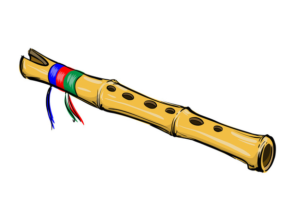 Bambu flüt - Vektör, Görsel