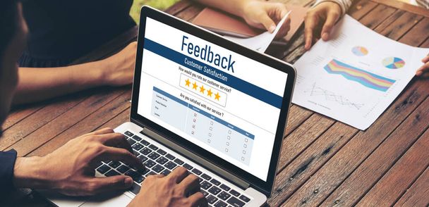 Customer feedback and review analysis by modish computer software for corporate business - Photo, Image