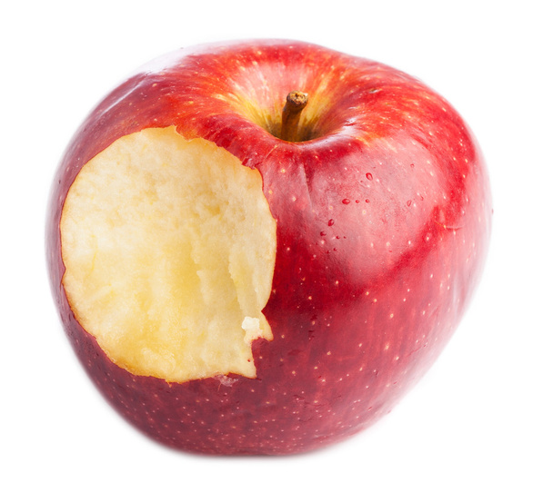 rode aangebeten appel - Foto, afbeelding