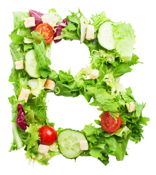 B letter made from salad - Photo, Image