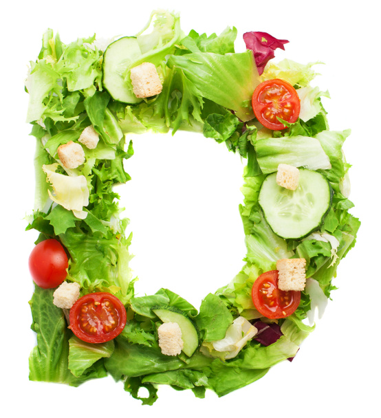 D brief gemaakt van salade - Foto, afbeelding