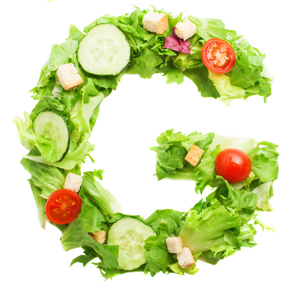 g Buchstabe aus Salat - Foto, Bild