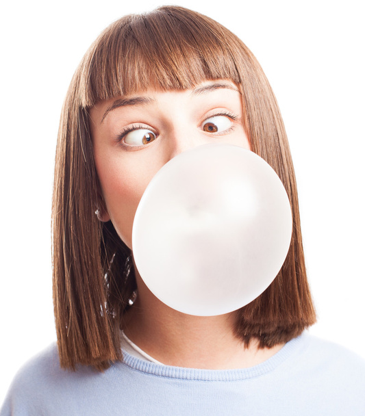 Girl doing a bubble - Photo, Image