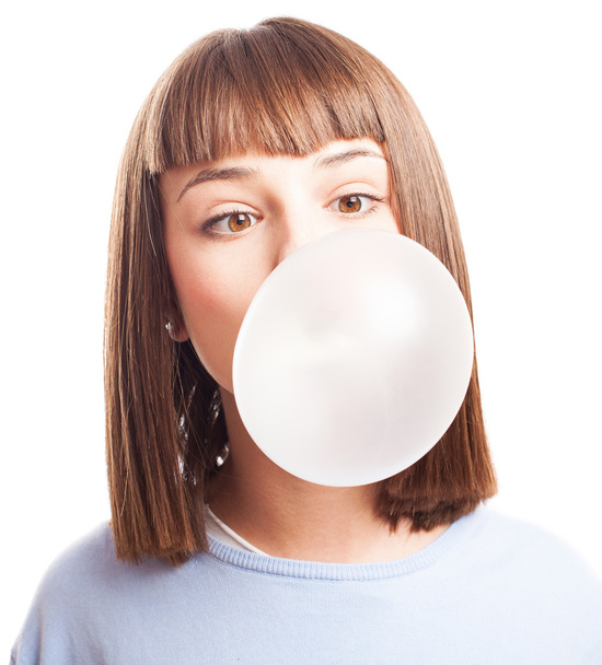 Girl doing a bubble - Zdjęcie, obraz