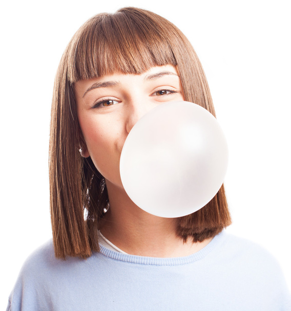 Girl doing a bubble - Photo, Image