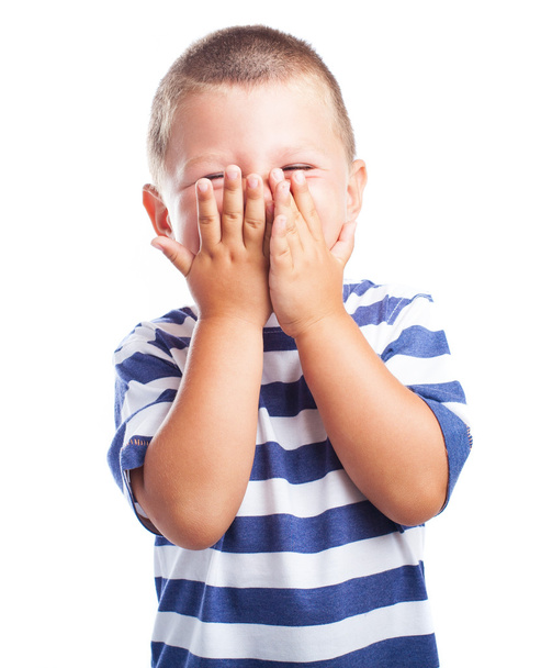 Spaßkind versteckt sein Gesicht - Foto, Bild