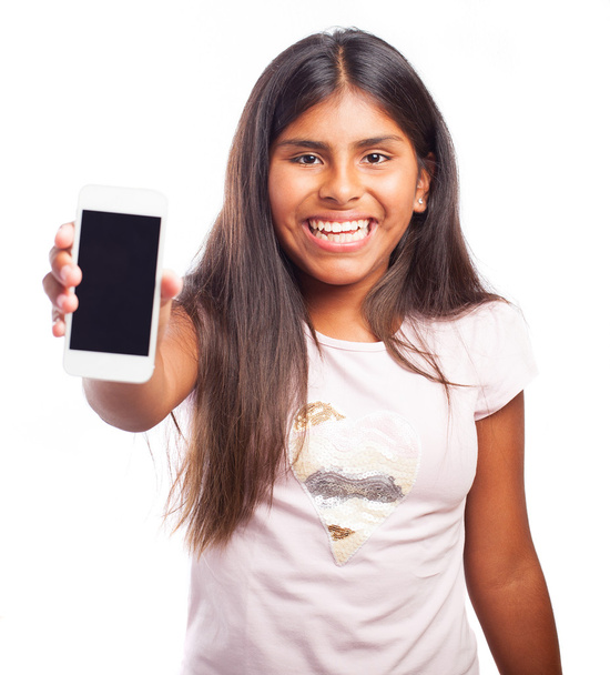 Dívka používající smartphone - Fotografie, Obrázek