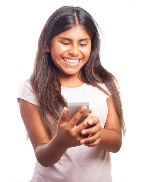 Girl using smartphone - Φωτογραφία, εικόνα