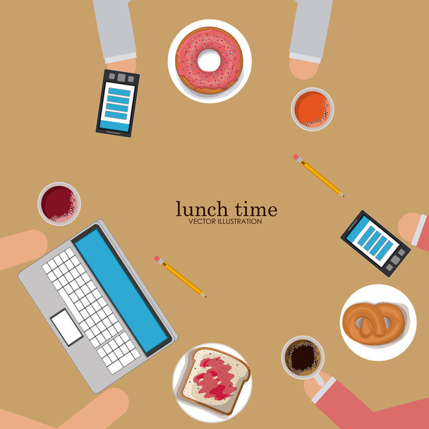 lunch time desing vector illustration. - Vector, Image
