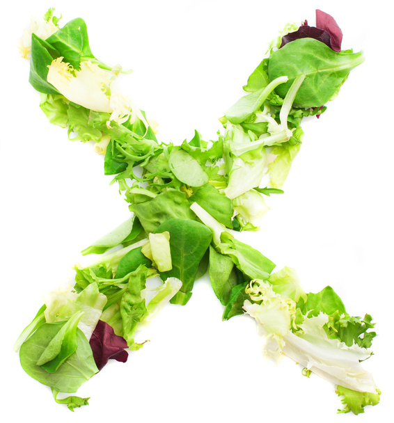 Літера "X" зроблена з листя
 - Фото, зображення