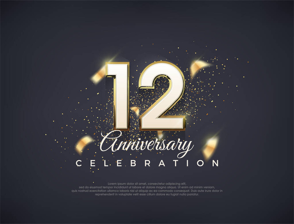 12th year anniversary celebration design Vector Image