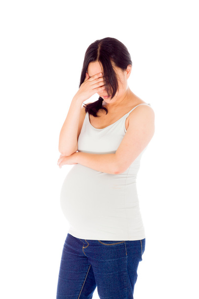 Järkyttynyt raskaana oleva nainen
 - Valokuva, kuva