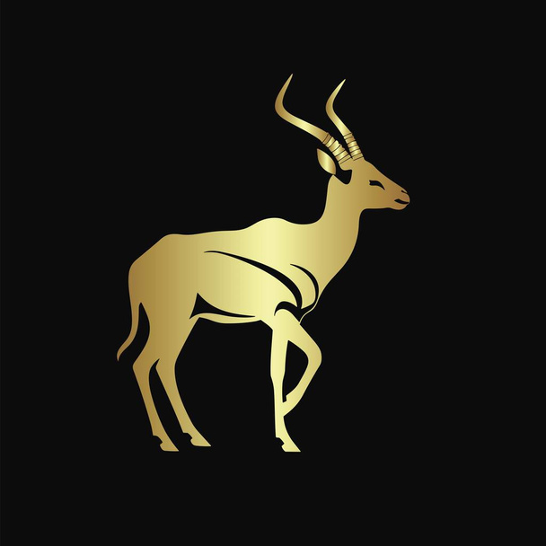 Gold Vector Illustration of a Gazelle - Vector, Image