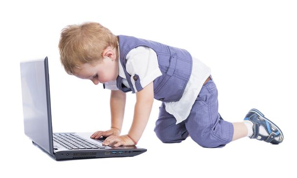 boy at his laptop - Φωτογραφία, εικόνα