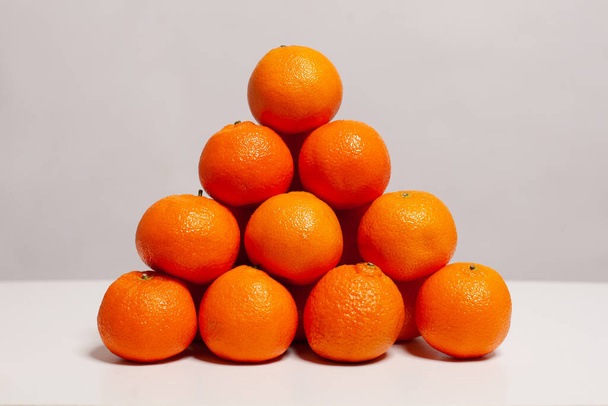 Orange clementines fruits on white background - Photo, Image