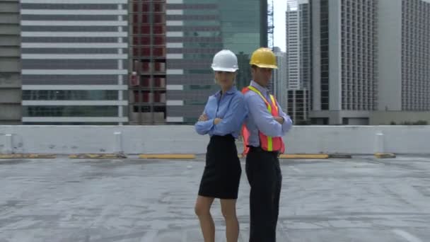Female on a construction site - 映像、動画