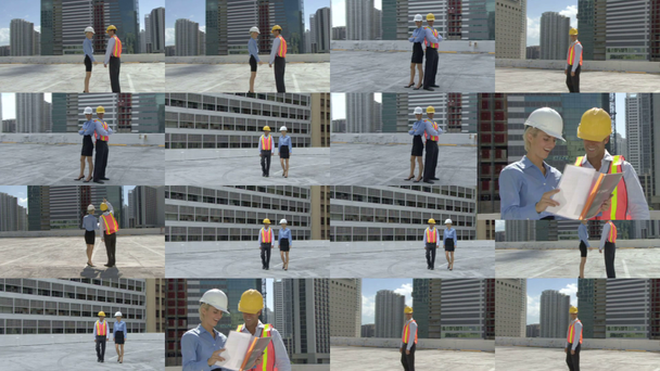 Animation of construction workers - Footage, Video