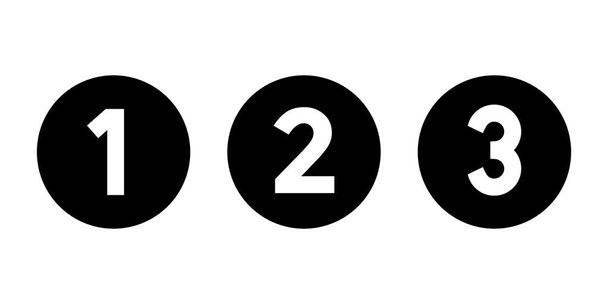123 numero icona vettore. Uno, due e tre simboli sullo sfondo del cerchio - Vettoriali, immagini
