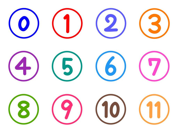 Een set getallen in verschillende kleuren - Foto, afbeelding