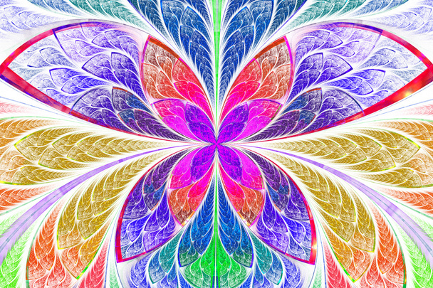 Çok renkli simetrik fraktal desen olarak çiçek ya da kelebek - Fotoğraf, Görsel