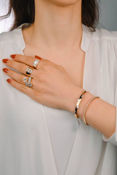 luxury gold and diamond jewelery - Foto, afbeelding