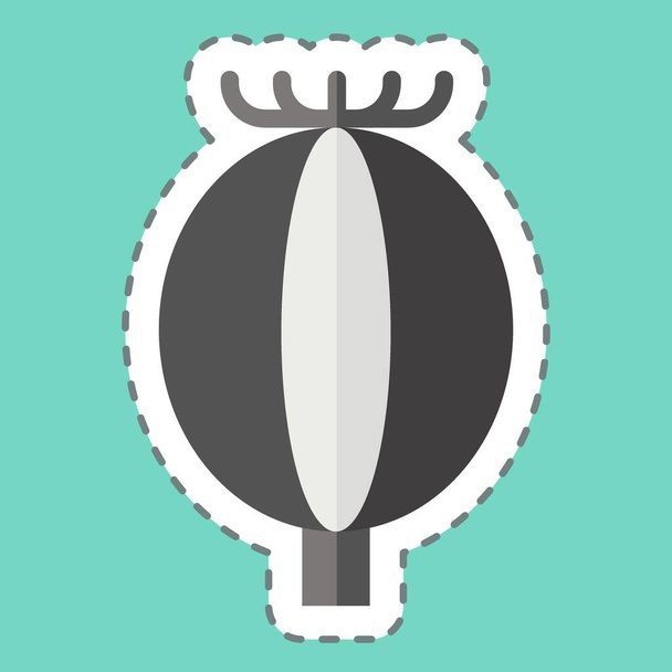 Sticker line cut Opium. související se symbolem závislého slovníku. jednoduchý design upravitelný. jednoduchá ilustrace - Vektor, obrázek