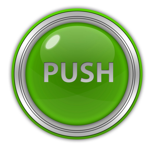 push circular icon on white background - Foto, immagini