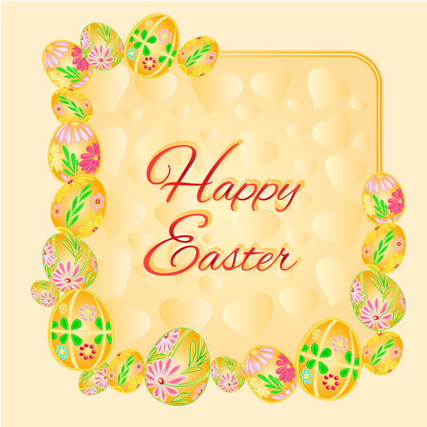 Frame of  Easter eggs background vector - Vector, Imagen