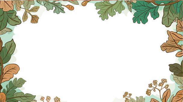 Marco decorativo con hojas de otoño y espacio vacío para su texto. Plantilla vector ilustración. - Vector, Imagen