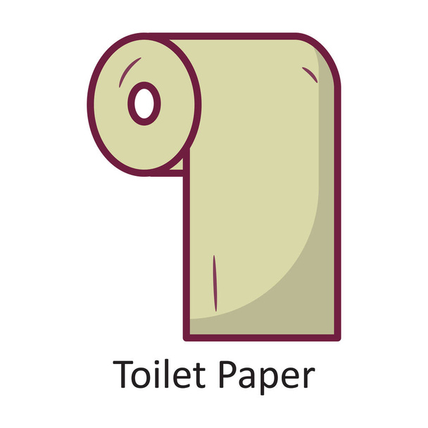 Carta igienica Vettore Riempito contorno Icona Design illustrazione. Simbolo di viaggio su sfondo bianco EPS 10 File - Vettoriali, immagini