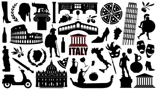 italy silhouettes - Vector, Image