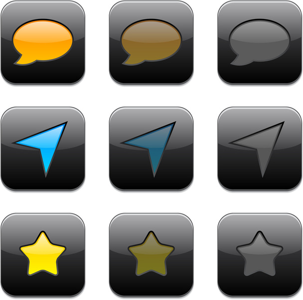 Square modern app icons. - Vektor, obrázek