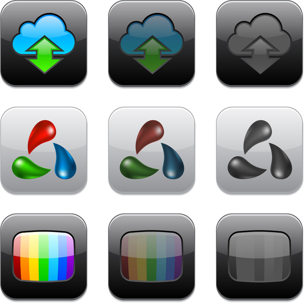 Square modern app icons. - Vektori, kuva