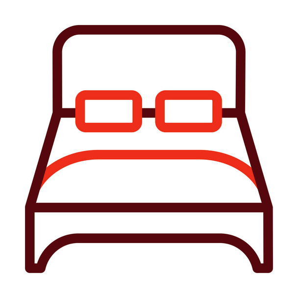 個人的および商業使用のための二重ベッドのグリフ2色のアイコン - ベクター画像