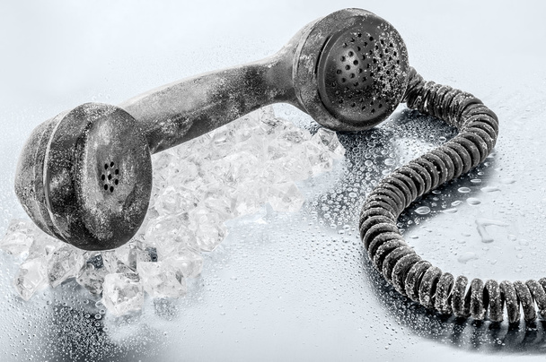 Receptor de teléfono retro congelado
 - Foto, Imagen