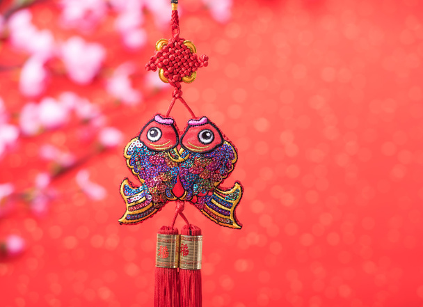 Nœuds chanceux chinois utilisés pendant le festival de printemps
 - Photo, image